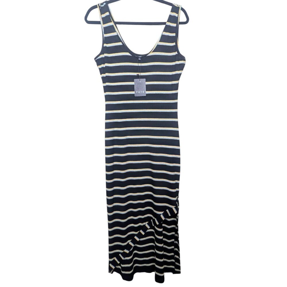 FATE Kayla Asymmetrical Ribbed Dress